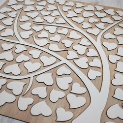 Velká svatební kniha hostů – Ptáčata | Bílá / Dub Sonoma