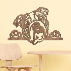 Cut-out Wall Art - English Bulldog | Tobacco Oak
