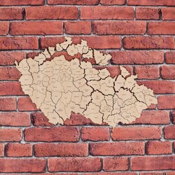 Drevené PUZZLE - Mapa okresov Česka | Javor