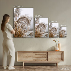 Dřevěný obraz na zeď - Stébla v zimě