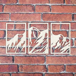 Vícedílný dřevěný obraz na zeď - Hory | Dub Sonoma