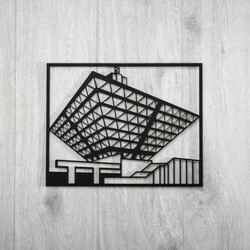 Drevený obraz - Budova Slovenského rozhlasu | Čierna