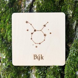 Drevený podpivník - Znamenie býk hviezdy