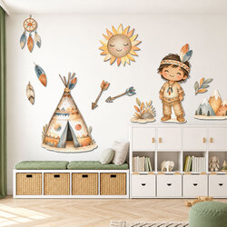 Wooden stickers for a children's room - Indian