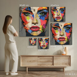 Wall Art for the Bedroom - Colorful Woman&#039;s Face