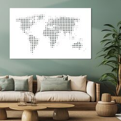 Wooden Wall Art - World Map on the Wall | White