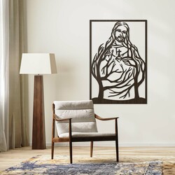Wooden Wall Art - Sacred Heart of Jesus | Wenge