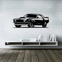 Wooden Wall Art of a Car - Ford Mustang | Black