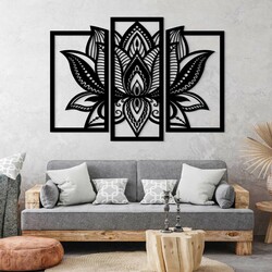 Harmónia mandala - 3 részes falikép | Fekete