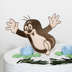 Drevená figúrka na tortu - Krtko