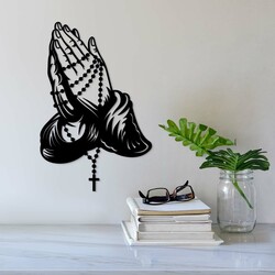 Wooden Wall Art - Praying Hands | Black