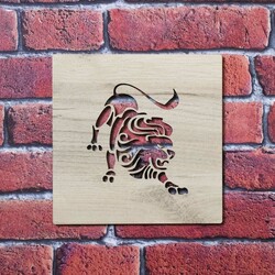 Wall Art above the Bed - Leo Zodiac Sign | Gold Craft Oak