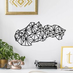Polygonálna mapa Slovenska na stenu  | Čierna
