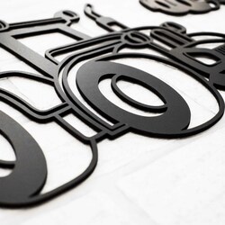 Wooden Sticker for Children&#039;s Room - Cars 5 pcs | Black