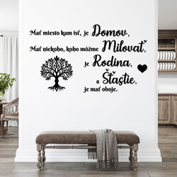 Citát na stenu - Domov, Rodina, Šťastie | Čierna