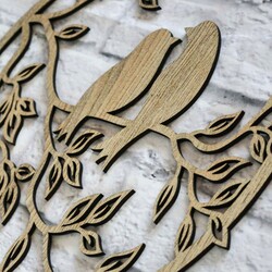 Wooden Room Decoration - Doves | Oak Sonoma