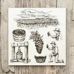 3D Engraved Picture - Vineyard | White