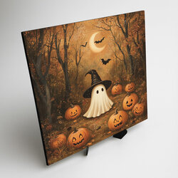 Halloween Wooden Wall Art - Ghost and Pumpkins
