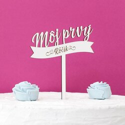 Originálna ozdoba na tortu - Môj prvý rôčik  | Biela