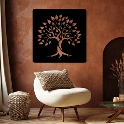 Wooden Tree of Life on the Wall - Sapphire | Black
