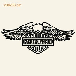 Wooden Picture - Harley Davidson Logo | 200x86 cm