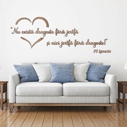 Citat de dragoste - Autocolant living | Stejar pentru tutun