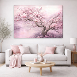 Drevený obraz - Magnólia v rozkvete