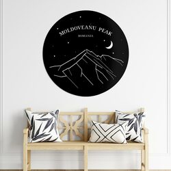 Tablou sculptat al munților - Moldoveanu Peak, Romania | Negru
