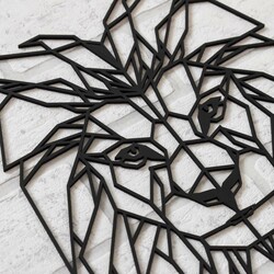 Polygonal Lion Wall Art | Black