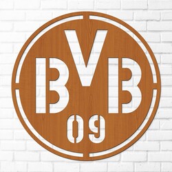 Wooden Logo of Football Club - BVB | Cherry