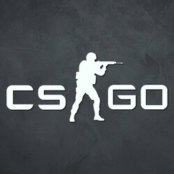 Tablou din lemn - Logo Counter-Strike | Alb