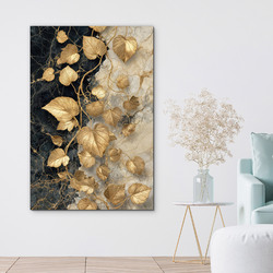 Stylish painting - Golden vine leaves