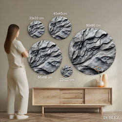 Round wooden picture - Rock