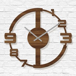 Moderné hodiny na stenu do obývačky - Summery | Orech