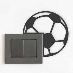 Drevená nálepka okolo vypínača - Futbalová lopta | Antracitovo-šedá