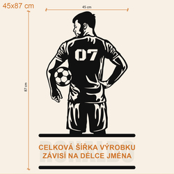 Fotbalový dárek pro kluka - Obraz se jménem  | 45x87 cm