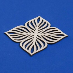 Drevená podložka pod pohár - Štvorlístok