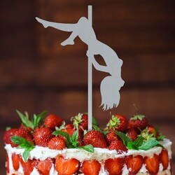 Drevený zápich - Tanečnica Pole Dance | Strieborná