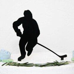 Drevený zápich na tortu s menom - Hokejista | Čierna