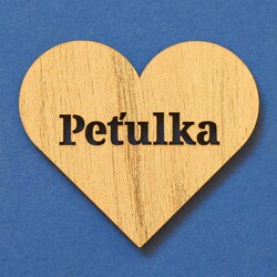 Wooden Heart with Name | Gold Craft Oak