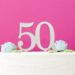 Číselný zápich do torty 50 | Biela