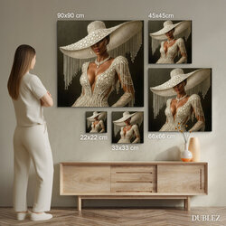 Luxusný glamour obraz - Žena v klobúku