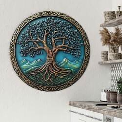 Drevený obraz - Keltský strom života - Arbor