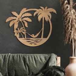Modern Wall Accessory - Beach | Gold Craft Oak