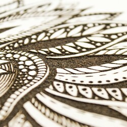 3D Wooden Engraved Wall Art - Lion | White