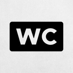 Drevené označenie dverí - WC | Čierna