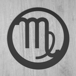 Zodiac Sign on the Wall - Virgo Sign | Anthracite Gray