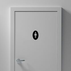 Indicator toaletă din lemn, 2 piese - Femei, Bărbați | Negru