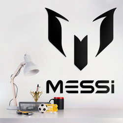 Wooden Logo of Footballer - Messi | Black