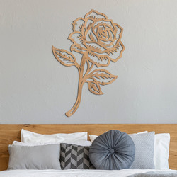 Decorațiune decupată pentru perete - Trandafir | Stejar auriu